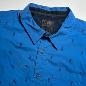 5.11 Tactical Five O Covert Shirt Men XL Blue Pineapples Print Performance Shirt